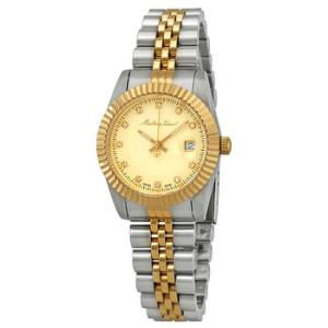 Mathey III Quartz Crystal Gold Dial Watch D810BDI
