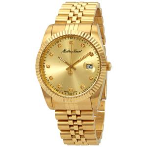 Mathey II Quartz Crystal Gold Dial Watch H710PDI