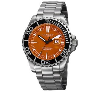 Matte Orange Dial Stainless Steel Watch AK735OR