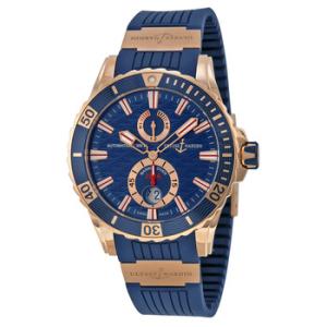 Maxi Marine Diver 18kt Rose Gold Blue Dial Watch