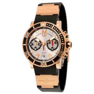 Maxi Marine Diver Chronograph Automatic Silver Dial Black Rubber Watch 80061023A91