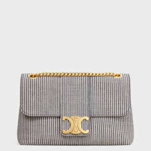 Medium Victoire Bag In Striped Textile