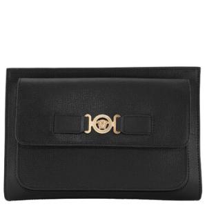 Medusa Plaque Calf Leather Clutch Bag