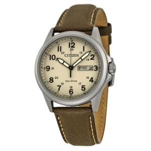 Military EcoDrive Sandy Dial Watch AW004019X