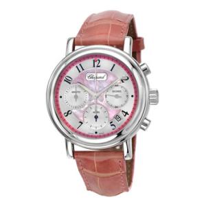 Mille Miglia Elton John AIDS Foundation Pink Mother of Pearl Dial Pink Alligator Automatic Watch