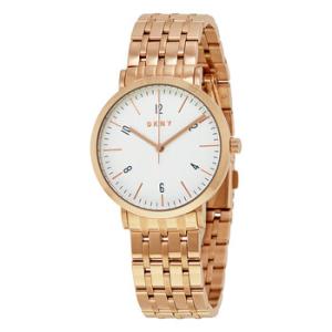 Minetta White Dial Rose Goldtone Watch NY2504