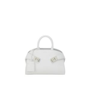 Mini Hug Leather Handbag In White