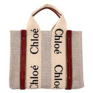 Mini Woody Linen Logo Tote Bag