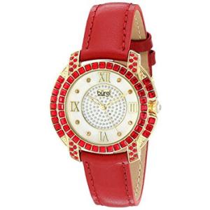 Mother of Pearl Dial Red Leather Watch BUR156RD