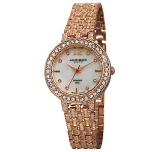 Mother of Pearl Dial Rose Goldtone Alloy Watch AK757RG