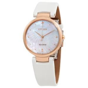 Mother of Pearl Dial White Satin Watch EM085322D