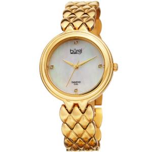 Mother of Pearl Dial Yellow Goldtone Watch BUR193YG