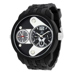 MultiFunction Black Dial Black Silicone Watch JS52BK
