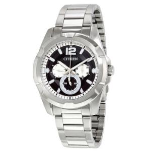 MultiFunction Black Dial Watch AG833051E