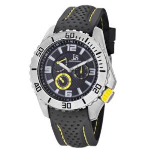 MultiFunction Black and Yellow Silicone Strap Watch JS53YL