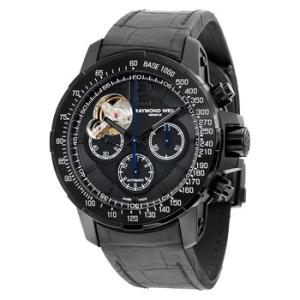 Nabucco Black Dial Black Leather Chronograph Watch 7830BK05207