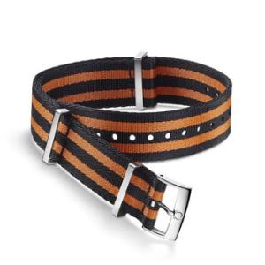 Nato 1920 mm Black and Orange Polyamide Watch Band 031ZSZ002047