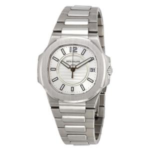 Nautilus Silvery White Dial 18kt White Gold Watch 70111G001