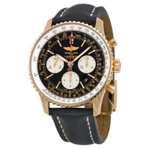 Navitimer 01 Chronograph Black Dial Black Leather Watch RB012012BA49BKLD