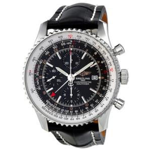 Navitimer World Black Dial Leather Automatic Watch A2432212B726BKCD