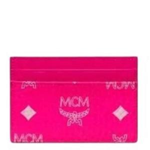 Neon Pink Visetos Coated Canvas Card Case