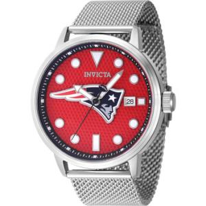 Nfl New England Patriots Quartz Red Dial Watch