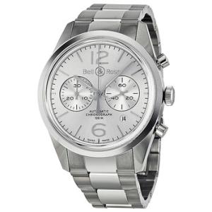 Officer Automatic Chronograph Silver Dial Watch BR126WHSTSS