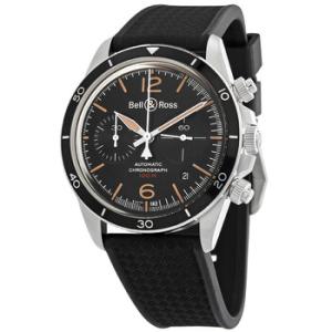 Open Box  Bell and Ross Vintage V294 Aeronavale Chronograph Automatic Black Dial Watch BRV294HERSTSRB