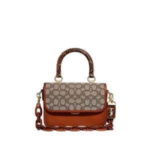 Open Box  Coach Rogue Top Handle In Signature Jacquard With Snakeskin Detail