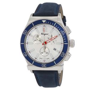 Open Box  Ferragamo 1898 Sport Chrono Quartz White Dial Watch SFYL01322