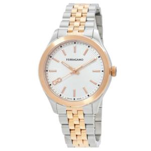 Open Box  Ferragamo New Lady Quartz Silver Dial TwoTone Watch SFU100323