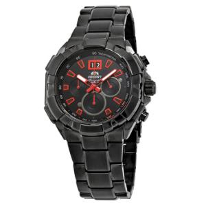 Open Box  Orient Enterprise Chronograph Black Dial Watch FTV00004B