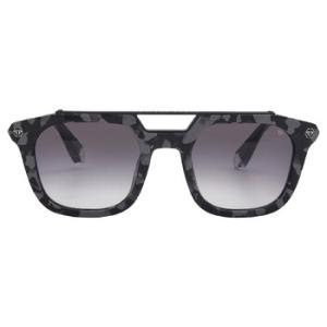Open Box  Philipp Plein Grey Square Sunglasses SPP001M 0721