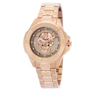 Open Box  Philipp Plein The Skull Quartz Crystal Beige Dial Watch PWNAA1623