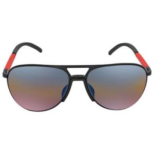 Open Box  Prada Linea Rossa Blue Red Mirror Pilot Sunglasses PS 51XS 1BO01M