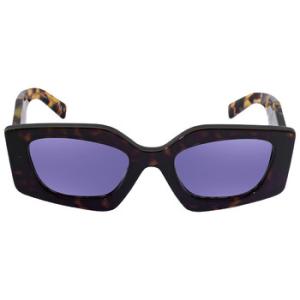 Open Box  Prada Violet Mirrored Internal Silver Irregular Sunglasses PR 15YS 2AU05Q