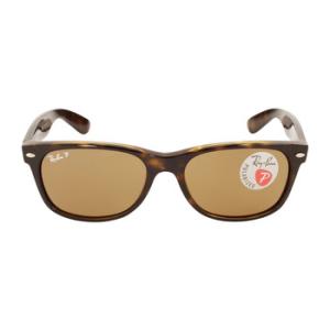 Open Box  Ray Ban New Wayfarer Classic Polarized Brown Sunglasses RB2132 90257