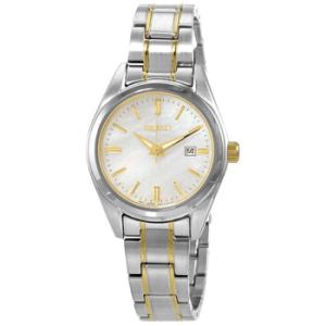 Open Box  Seiko Quartz White Dial Twotone Watch SUR636P1