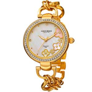 Ornate Quartz Diamond White Dial Watch P50140