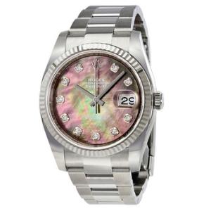 Oyster Perpetual 36 mm Black Mother of Pearl Dial Stainless Steel Bracelet Automatic Watch 116234BKMDO