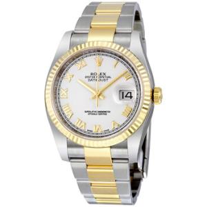 Oyster Perpetual Datejust 36 Automatic White Dial Stainless Steel and 18kt Yellow Gold Bracelet Watch 116233WRO