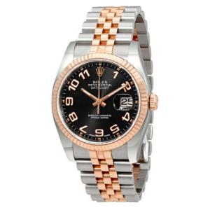 Oyster Perpetual Datejust 36 Black Concentric Dial Stainless Steel and 18K Everose Gold Jubilee Bracelet Automatic Watch 116231BKCAJ