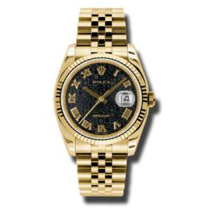 Oyster Perpetual Datejust 36 Black Dial 18K Yellow Gold Automatic Watch 116238BKJRJ