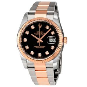 Oyster Perpetual Datejust 36 Black Dial Stainless Steel and 18K Everose Gold Bracelet Automatic Watch 116231BKDO