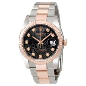 Oyster Perpetual Datejust 36 Black Dial Stainless Steel and 18K Everose Gold Bracelet Automatic Watch 116231BKJDO