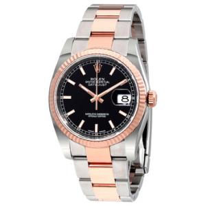 Oyster Perpetual Datejust 36 Black Dial Stainless Steel and 18K Everose Gold Bracelet Automatic Watch 116231BKSO