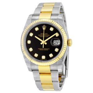 Oyster Perpetual Datejust 36 Black Dial Stainless Steel and 18K Yellow Gold Bracelet Automatic Watch 116233BKDO