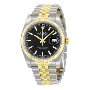 Oyster Perpetual Datejust 36 Black Dial Stainless Steel and 18K Yellow Gold Jubilee Bracelet Automatic Watch 116233BKSJ