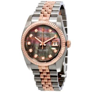 Oyster Perpetual Datejust 36 Black Mother of Pearl Dial Stainless Steel and 18K Everose Gold Jubilee Bracelet Automatic Watch 116231BKMDJ