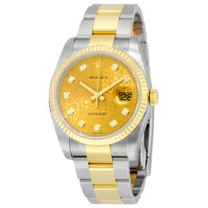 Oyster Perpetual Datejust 36 Champagne Dial Stainless Steel and 18K Yellow Gold Bracelet Automatic Watch 116233CJDO